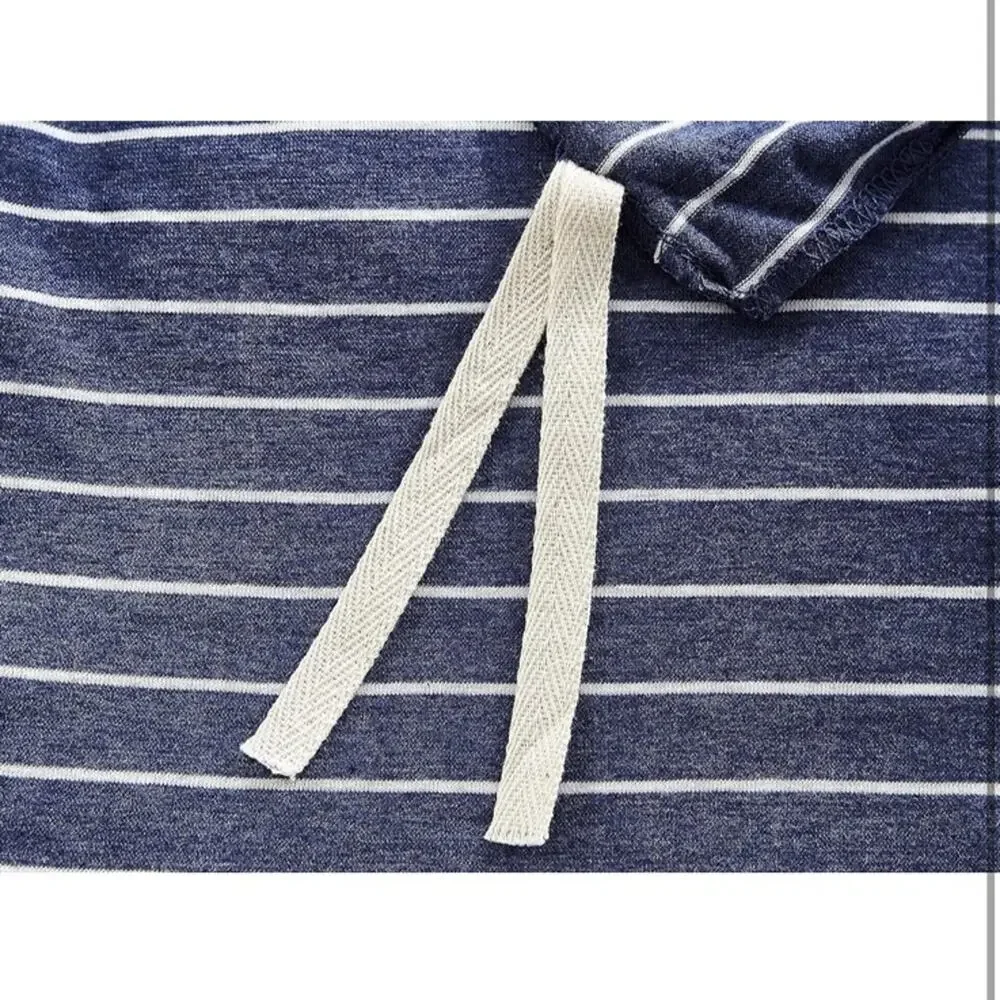 Striped Navy Blue Duvet Cover Set - Classic Bedding